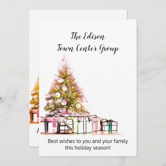 会社またはビジネスのクリスマス シーズンカード (正面/裏面)