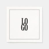 会社またはビジネスのロゴ（枠が白い場合） スタンダードカクテルナプキン (正面)