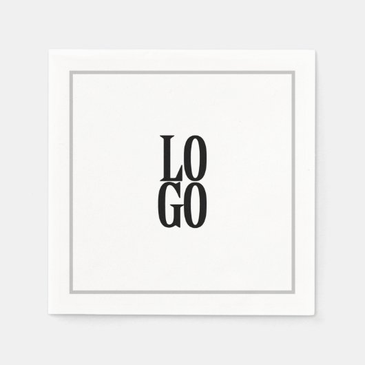 会社またはビジネスのロゴ（枠が白い場合） スタンダードカクテルナプキン (正面)