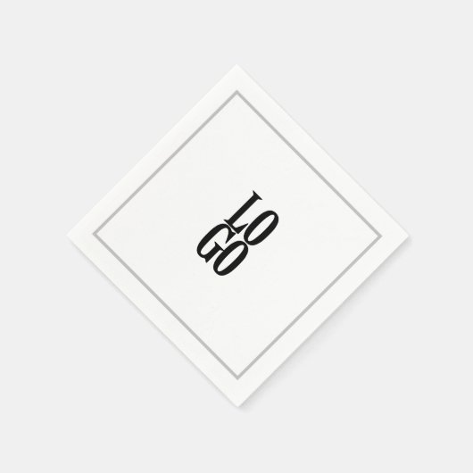 会社またはビジネスのロゴ（枠が白い場合） スタンダードカクテルナプキン (角)