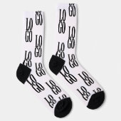 会社またはビジネスカスタムのロゴを白にタイル ソックス (右)