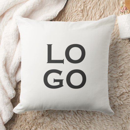 会社またはビジネスカスタムのロゴを白色で表示 クッション (ブランケット)