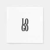 会社またはビジネスカスタムのロゴを白色で表示 スタンダードカクテルナプキン (正面)