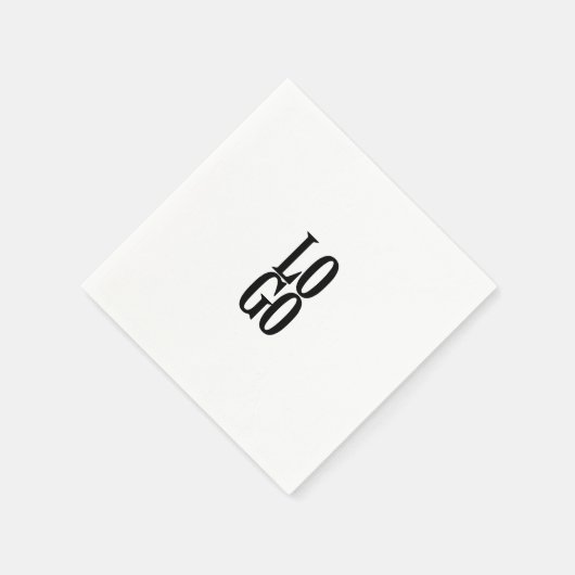 会社またはビジネスカスタムのロゴを白色で表示 スタンダードカクテルナプキン (角)