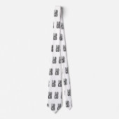 会社またはビジネスカスタムのロゴを白色で表示 ネクタイ (正面)