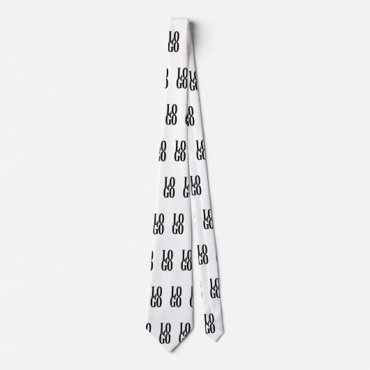 会社またはビジネスカスタムのロゴを白色で表示 ネクタイ (正面)