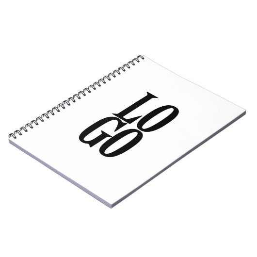 会社またはビジネスカスタムのロゴを白色で表示 ノートブック (左側)