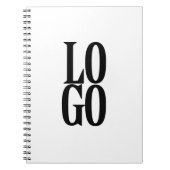 会社またはビジネスカスタムのロゴを白色で表示 ノートブック (正面)