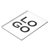 会社またはビジネスカスタムのロゴを白色で表示 ノートブック (左側)