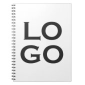 会社またはビジネスカスタムのロゴを白色で表示 ノートブック (正面)
