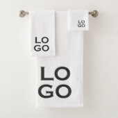 会社またはビジネスカスタムのロゴを白色で表示 バスタオルセット (インサイチュ)