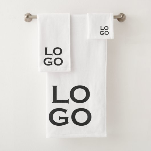 会社またはビジネスカスタムのロゴを白色で表示 バスタオルセット (インサイチュ)