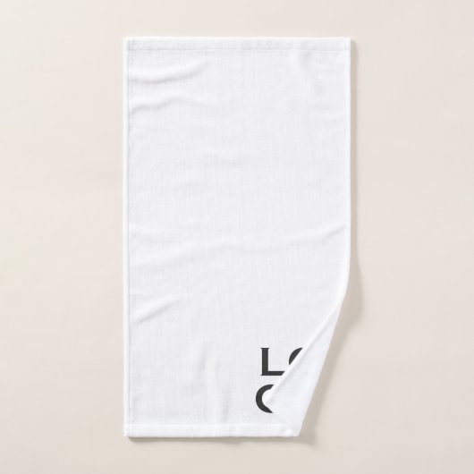 会社またはビジネスカスタムのロゴを白色で表示 バスタオルセット (ハンドタオル)