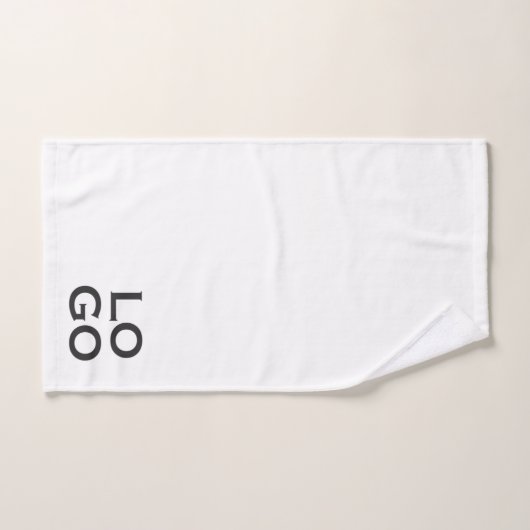 会社またはビジネスカスタムのロゴを白色で表示 バスタオルセット (ハンドタオル)
