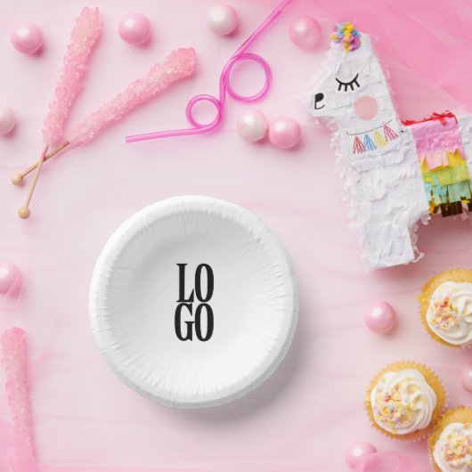 会社またはビジネスカスタムのロゴを白色で表示 ペーパーボウル (パーティー)