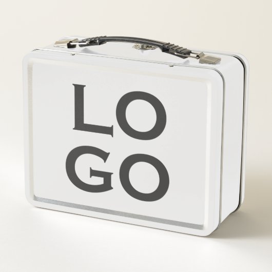 会社またはビジネスカスタムのロゴを白色で表示 メタルランチボックス (裏面)