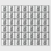 会社またはビジネスカスタムのロゴを白色で表示 ラッピングペーパー (フラット)