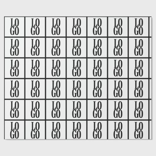 会社またはビジネスカスタムのロゴを白色で表示 ラッピングペーパー (フラット)