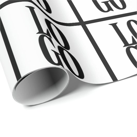 会社またはビジネスカスタムのロゴを白色で表示 ラッピングペーパー (ロールコーナー)