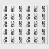 会社またはビジネスカスタムのロゴを白色で表示 ラッピングペーパー (フラット)