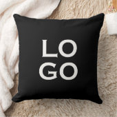 会社またはビジネスカスタムのロゴ(黒) クッション (ブランケット)