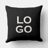 会社またはビジネスカスタムのロゴ(黒) クッション (裏面)