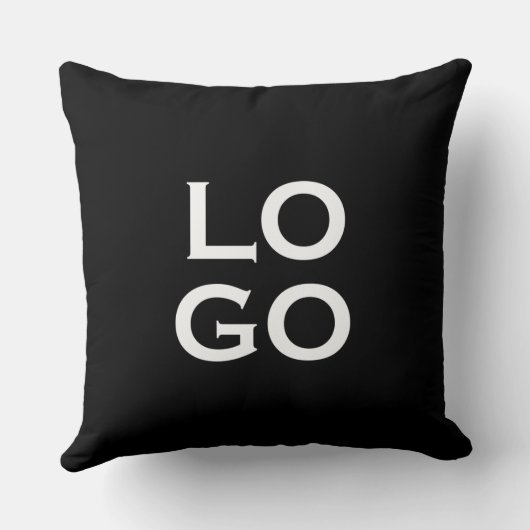 会社またはビジネスカスタムのロゴ（黒） クッション (裏面)
