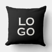 会社またはビジネスカスタムのロゴ（黒） クッション (正面)