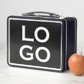 会社またはビジネスカスタムのロゴ(黒) メタルランチボックス (インサイチュ)