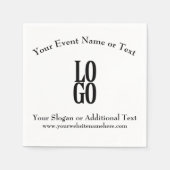 会社またはビジネスカスタム文字のロゴ スタンダードカクテルナプキン (正面)