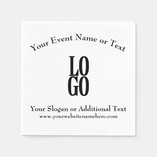 会社またはビジネスカスタム文字のロゴ スタンダードカクテルナプキン (正面)