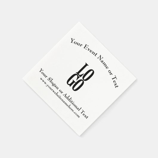 会社またはビジネスカスタム文字のロゴ スタンダードカクテルナプキン (角)