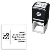 会社または会社のカスタムロゴと住所 セルフインキングスタンプ (インサイチュ)