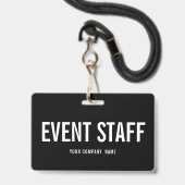 会社イベントスタッフバックステージパスIDバッジ バッジ (正面（ネックストラップ付）)