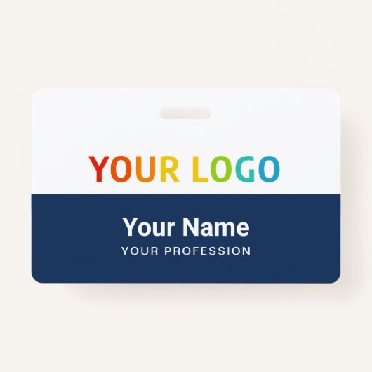 会社インラインロゴID |社員カスタムスタッフ バッジ (正面)