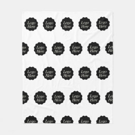 会社エレガントのカスタムブラックロゴ フリースブランケット