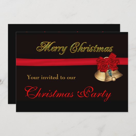 会社エレガントのクリスマスパーティー 招待状 (正面/裏面)