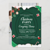 会社エレガントのクリスマスパーティー 招待状 (正面/裏面)