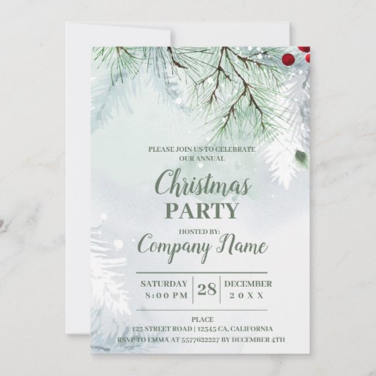 会社エレガントカクテルのクリスマスパーティー招待 招待状 (正面)