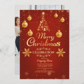 会社エレガントカクテルのクリスマスパーティー招待 招待状 (正面/裏面)