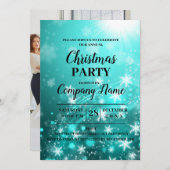 会社エレガントカクテルのクリスマスパーティー招待 招待状 (正面/裏面)