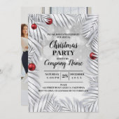 会社エレガントカクテルのクリスマスパーティー招待 招待状 (正面/裏面)