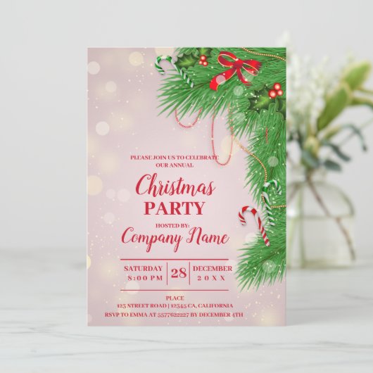 会社エレガントカクテルのクリスマスパーティー招待 招待状 (スタンド正面)