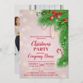 会社エレガントカクテルのクリスマスパーティー招待 招待状 (正面/裏面)