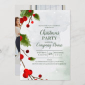 会社エレガントカクテルクリスマスパーティー 招待状 (正面/裏面)