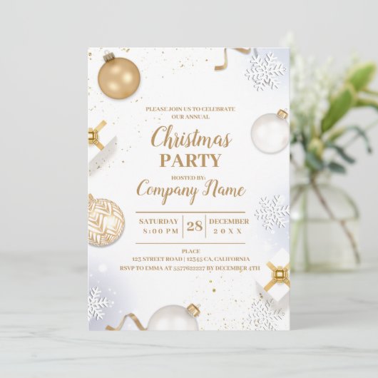 会社エレガントカクテルクリスマスパーティー 招待状 (スタンド正面)