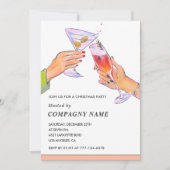 会社エレガントクリスマスパーティーカクテルパーティー 招待状 (正面)