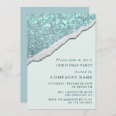 会社エレガントクリスマスパーティーグラムグリッター 招待状 (正面/裏面)