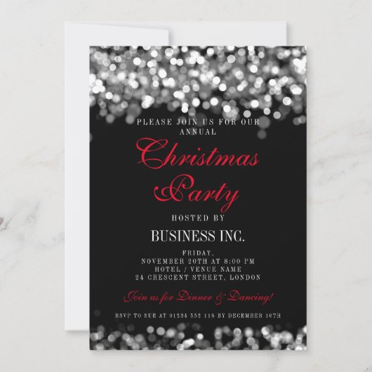 会社エレガントクリス企業のマスパーティーシルバー 招待状 (正面)