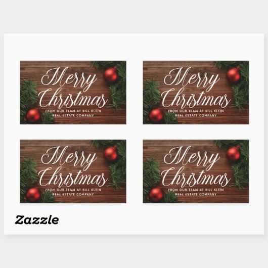 会社エレガントメリークリスマスモダンのカスタム贈り物 長方形シール (シート)